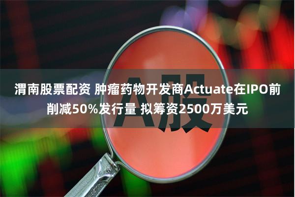 渭南股票配资 肿瘤药物开发商Actuate在IPO前削减50%发行量 拟筹资2500万美元